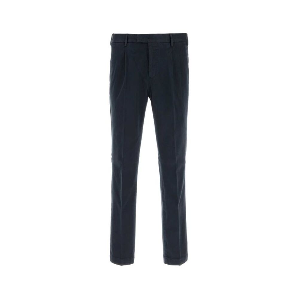 Pt Torino Men Navy Blue Stretch Cotton Pant